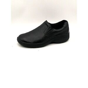 Safe T Step Loafer Womens Black 7.5 Leather Clog Work Shoes Slip Resistant 25288